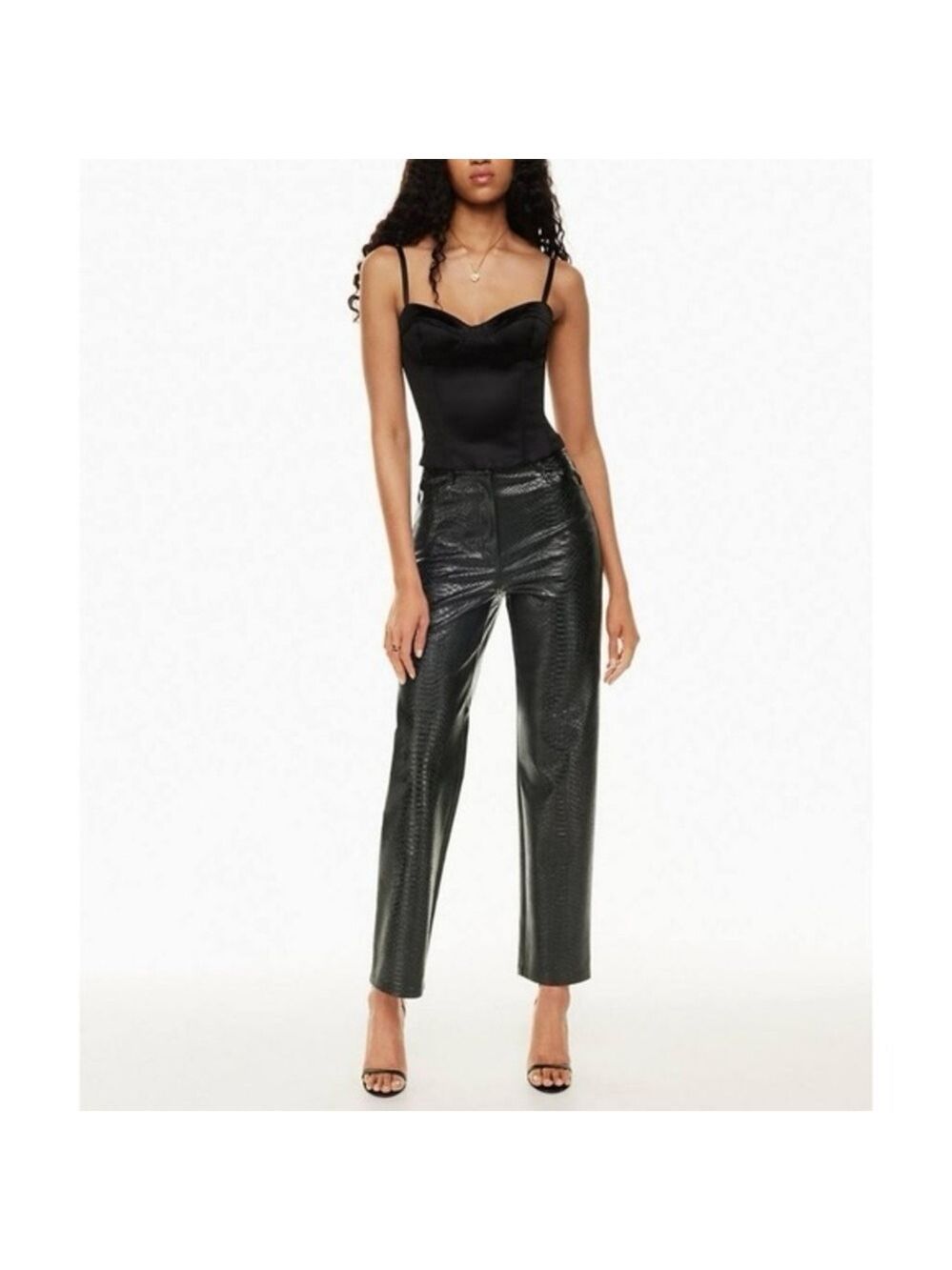 609. Wilfred Vegan Leather Pants in Black Python Embossed Size 6